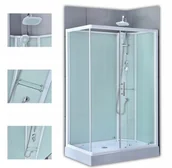 Kabiny z hydromasażem - Kabina prysznicowa prostokątna zabudowana 120x80 WSH-307P WSH-307P - miniaturka - grafika 1