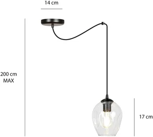 EULUNA Lampa wisząca Starla decentralna 1-pkt. szkło - Lampy sufitowe - miniaturka - grafika 5