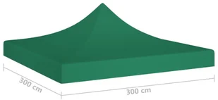 vidaXL Dach namiotu imprezowego, 3 x 3 m, zielony, 270 g/m - Pawilony ogrodowe - miniaturka - grafika 6