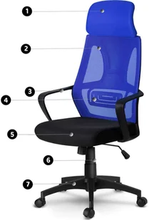 Fotel biurowy, krzesło biurowe Sofotel Fotel biurowy z mikrosiatką Praga - niebieski 2292 - Fotele i krzesła biurowe - miniaturka - grafika 9