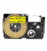 Papier do drukarek - Casio Taśma do PT-6YW XR-6YW 6mmx8m Żółty - miniaturka - grafika 1