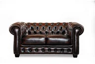 Sofy i kanapy - Chesterfield LINEA SOFA 2-osobowa kanapa BRENTON 100% skóry bawolej - Kolor: czekoladowy z kasztanowymi refleksami - miniaturka - grafika 1