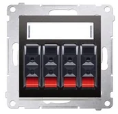 Gniazdka elektryczne - Kontakt Simon Kontakt_Simon Gniazdo głośnikowe 4-krotne z polem opisowym (moduł). Przekrój przewodów dla wejścia i wyjścia 2.5 mm2 antracyt DGL34.01/48 - miniaturka - grafika 1