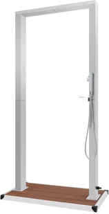 vidaXL Prysznic ogrodowy z podstawą, WPC i stal nierdzewna - Akcesoria do basenów - miniaturka - grafika 5