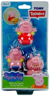 Tomy Świnka Peppa Figurki do wody z Świnką Tatą 3szt - Zabawki do kąpieli - miniaturka - grafika 2