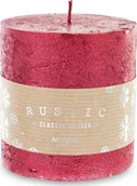 Świece - Art Pol Pol Pl Czerwony Świeca Rustic Metalic Walec Mały Fi9 142949 - miniaturka - grafika 1