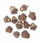 Ozdoby bożonarodzeniowe - Żołędzie ozdobne z brokatem - złote, 12 szt. - miniaturka - grafika 1