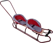 Sanki i ślizgacze - Sanki dwuosobowe podwójne dla dzieci z popychaczem - miniaturka - grafika 1