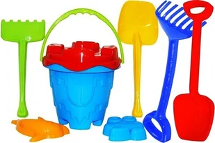 Zestaw Do Piasku Zamek + Grabki+szpadel+foremki - Zabawki do piasku - miniaturka - grafika 4