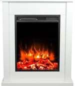 Kominki elektryczne - AFLAMO kominek elektryczny Poker Biały - miniaturka - grafika 1