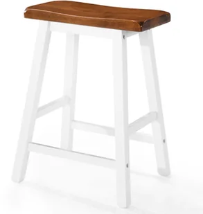 vidaXL Stołki barowe, 2 szt., lite drewno, 45x23x60 cm - Taborety i hokery - miniaturka - grafika 2