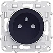Gniazdka elektryczne - Schneider Electric Odace, gniazdo 2P+T Anth, śrubowe, szybkie połączenie, specjalna renowacja S540049 - miniaturka - grafika 1