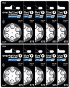 Baterie i akcesoria - EverActive 675, 60 sztuk, baterie do aparatów słuchowych, wysoka wydajność, baterie cynkowo-powietrzne, 10 blistrów, 4-letnia żywotność, niebieski, Implant HD PR44 - miniaturka - grafika 1