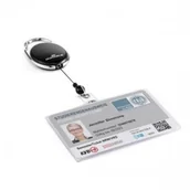 Identyfikatory - Durable Etui na kartę 54x87mm z mechanizmem ściągającym JOJO STYLE czarny 1szt. /890701/ DU266-2 - miniaturka - grafika 1