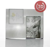 Ramki na zdjęcia - NA Gedeon Srebrna Ramka 2 zdjęcia (10x15 i 10x10) - miniaturka - grafika 1