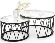 Ławy i stoliki kawowe - Halmar Zestaw ław FORMOSA Biały marmur + czarny mat  V-CH-FORMOSA-LAW - miniaturka - grafika 1