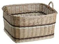 Akcesoria kominkowe - Saska Garden vollwe idener kominek koszyk z wikliny, naturfarbiger wiklinowy na drewno kominkowe, kominek z uchwytami do noszenia, skrzynka do zabawy, skrzynka na zabawki, wschekorb 60x46x32/39 - miniaturka - grafika 1