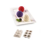 Formy do ciast - Silikomart 3Design Segreti Del Bosco Szara Forma Do 6 Ciastek Silikonowa - miniaturka - grafika 1