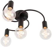 Lampy sufitowe - QAZQA Nowoczesny plafon czarny 4-źródła światła - Facil - miniaturka - grafika 1