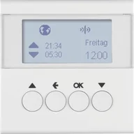 Systemy inteligentnych domów - Hager Hager KNX RF B.Kwadrat/B.3/B.7 biały połysk żaluzjowy łącznik czasowy quicklink z wyświetlaczem B_85745189 - miniaturka - grafika 1