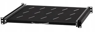 StalFlex Półka do szafy 19" z otworami 350 mm 1U wysuwana czarna RSR19-1U-350B - Akcesoria do szaf serwerowych - miniaturka - grafika 2