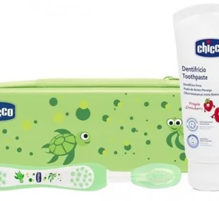 Chicco Zestaw Pasta I Szczotka Do Zębów+ Etui Zielony - Pasty do zębów - miniaturka - grafika 5