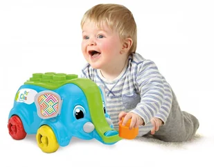 Clementoni CLEMMY Pojemnik Słonik + 10 Miękkich Klocków 8005125171620 - Klocki - miniaturka - grafika 4