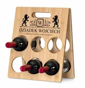 Stojaki na wino - Murrano Drewniany stojak na wino z nadrukiem na prezent dla dziadka SDW-011 - miniaturka - grafika 1