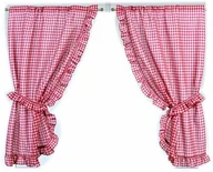Akcesoria turystyczne - Linder 0163 /6/501 para wiejskich zasłonek w kratkę, rozmiar 75 x 160 cm, kolor czerwony 0163 /6/501 - miniaturka - grafika 1
