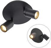 Lampy sufitowe - QAZQA Nowoczesny spot łazienkowy czarny 2-źródła światła IP44 - Ducha - miniaturka - grafika 1