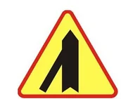 Wyposażenie miejsc publicznych - Znak ostrzegawczy A- 6E Wlot drogi jednokierunkowej z lewej strony - miniaturka - grafika 1