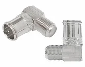 Akcesoria TV-SAT - Przejście Kątowe Wtyk F - Gniazdo F Metal 2516 - miniaturka - grafika 1