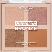 Bronzery i konturowanie twarzy - Loreal Loreal Chromatic Bronze Highlight & Contour Palette Paleta Do Konturowania Twarzy - miniaturka - grafika 1