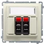 Gniazdka elektryczne - Kontakt Simon KONTAKT - Gniazdo głośnikowe Podwójne z polem opisowym - Simon Basic Moduł - miniaturka - grafika 1