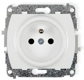 Gniazdka elektryczne - Karlik Trend biały gniazdo pojedyncze z uziemieniem GP-1z GP-1z - miniaturka - grafika 1