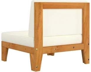 VidaXL Moduł sofy środkowej, kremowe poduszki, lite drewno akacjowe! 312150 - Sofy ogrodowe - miniaturka - grafika 4