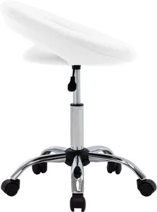 Fotel biurowy, krzesło biurowe vidaXL Krzesło robocze na kółkach, białe, sztuczna skóra - Fotele i krzesła biurowe - miniaturka - grafika 3