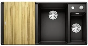Blanco Zlewozmywak Axia III 6 S-F Silgranit PuraDur Czarny + deska jesionowa 525855 - Zlewozmywaki - miniaturka - grafika 2