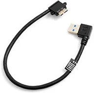 Kable USB - System-S Micro USB 3.0 USB A 3.0 kabel do transmisji danych Kabel do ładowania krótki kabel wtyk kątowy 90 stopni do 26 cm 55004579 - miniaturka - grafika 1