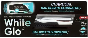 White Glo White Glo Charcoal Bad Breath Eliminator Pasta węglowa odświeżająca 100ml + szczoteczka - Pasty do zębów - miniaturka - grafika 2