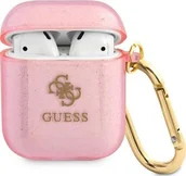Akcesoria do słuchawek - Guess Guess GUA2UCG4GP AirPods cover różowy/pink Glitter Collection GUE1096PNK - miniaturka - grafika 1