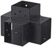 Inne mocowania - SUKI Łącznik do drewna prosty 9 x 9 cm 90 st. 4-końce Suki Plug-in antracyt - miniaturka - grafika 1