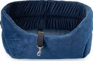 Sprzęt podróżny i transportery dla psów - Boutiquezoo Boutiquezoo FOTELIK SAMOCHODOWY DLA PSA Fotel Legowisko Velvet Granat R3:L BTQZ-CARSEAT-VELVET-BLUE-003 - miniaturka - grafika 1