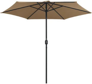 vidaXL Parasol ogrodowy na słupku aluminiowym, 270x246 cm, taupe 47347 - Parasole ogrodowe - miniaturka - grafika 5