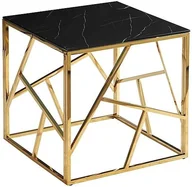 Ławy i stoliki kawowe - Signal Złota ława ESCADA B II z czarnym blatem z efektem marmuru - miniaturka - grafika 1