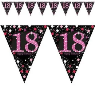 Amscan Baner flagi "Urodziny 18", Sparkling Celebrations Pink, 4 m 9900574 - Gadżety dla niej i dla niego - miniaturka - grafika 2