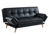 Sofy i kanapy - Vente-Unique Sofa 3-osobowa klik-klak ZARINA z ekoskóry - Kolor czarny - miniaturka - grafika 1