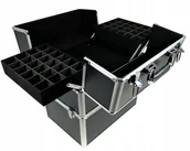 Kosmetyczki, organizery i kuferki - Kuferek kosmetyczny z kratą na lakiery krokodyl - miniaturka - grafika 1