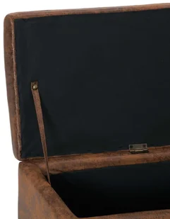 vidaXL Ławka ze schowkiem, 116 cm, brązowa, sztuczna skóra zamszowa vidaXL - Ławki do przedpokoju - miniaturka - grafika 9