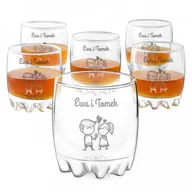 Wesele i ślub - Murrano Szklanki grawerowane sylwana x6 dla pary walentynki ślub rocznica 6xSZS-015 - miniaturka - grafika 1